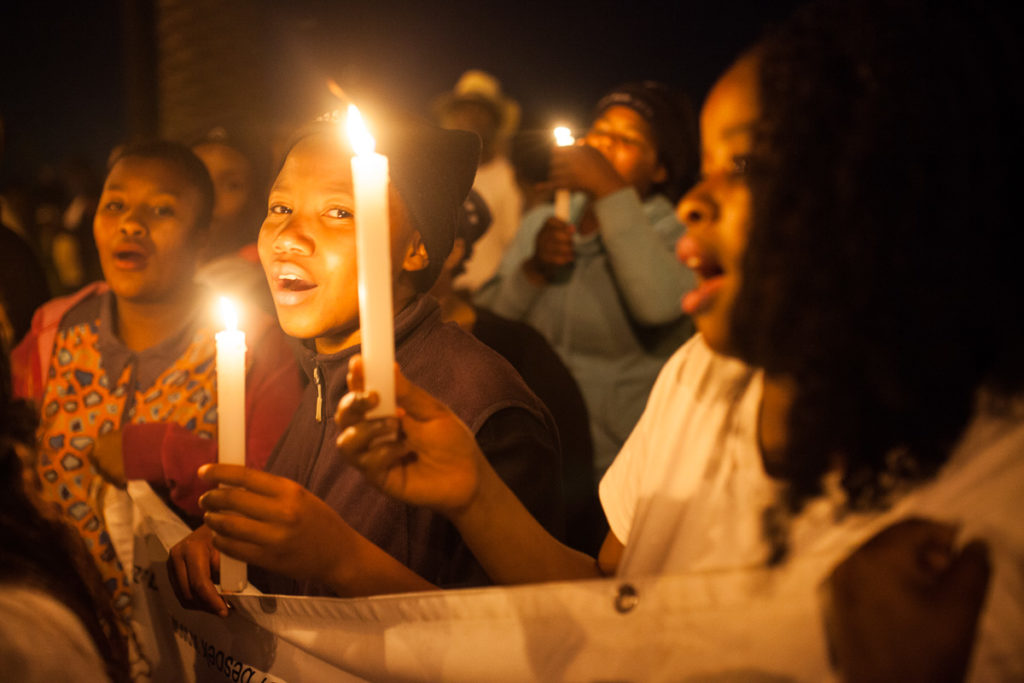 Marikana screening and vigil at SABC - Picture by ASHRAF HENDRICKS
